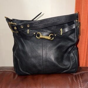 SOLD‼️Coach Hamilton Black Leather Hobo Shoulder Bag
